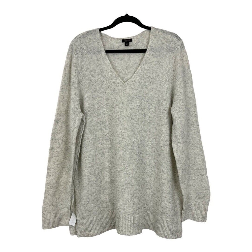 Ann Taylor Womens Size XL Gray V-Neck Pullover Sweater